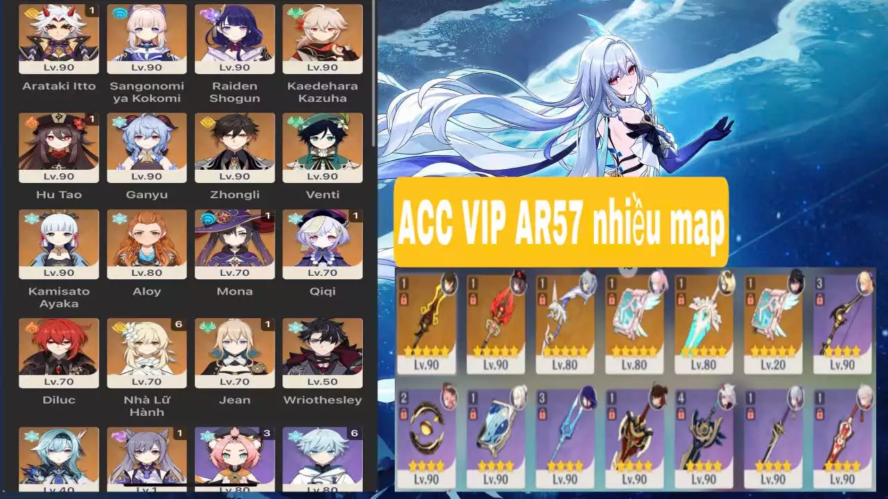 ACC VIP SIU RẺ CÒN KHÁ NHIỀU MAP