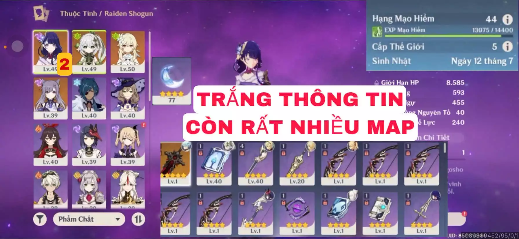 VIP : ( XEM KĨ HÌNH ) ( TRẮNG THÔNG TIN  ) TÀI NGUYÊN + MAP CÒN KHÁ NHIỀU NHÂN VẬT ĐẸP ĐÁNG ĐỂ TRẢI NGHIỆM