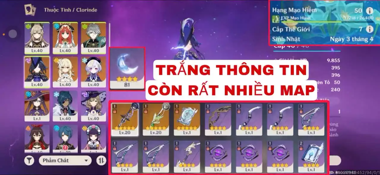 VIP : ( XEM KĨ HÌNH ) ( TRẮNG THÔNG TIN  ) TÀI NGUYÊN + MAP CÒN KHÁ NHIỀU NHÂN VẬT ĐẸP ĐÁNG ĐỂ TRẢI NGHIỆM