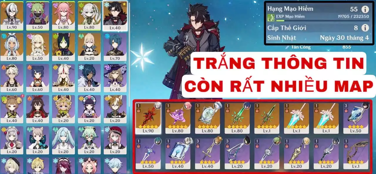 VIP : ( XEM KĨ HÌNH ) ( TRẮNG THÔNG TIN  ) TÀI NGUYÊN + MAP CÒN KHÁ NHIỀU NHÂN VẬT ĐẸP ĐÁNG ĐỂ TRẢI NGHIỆM