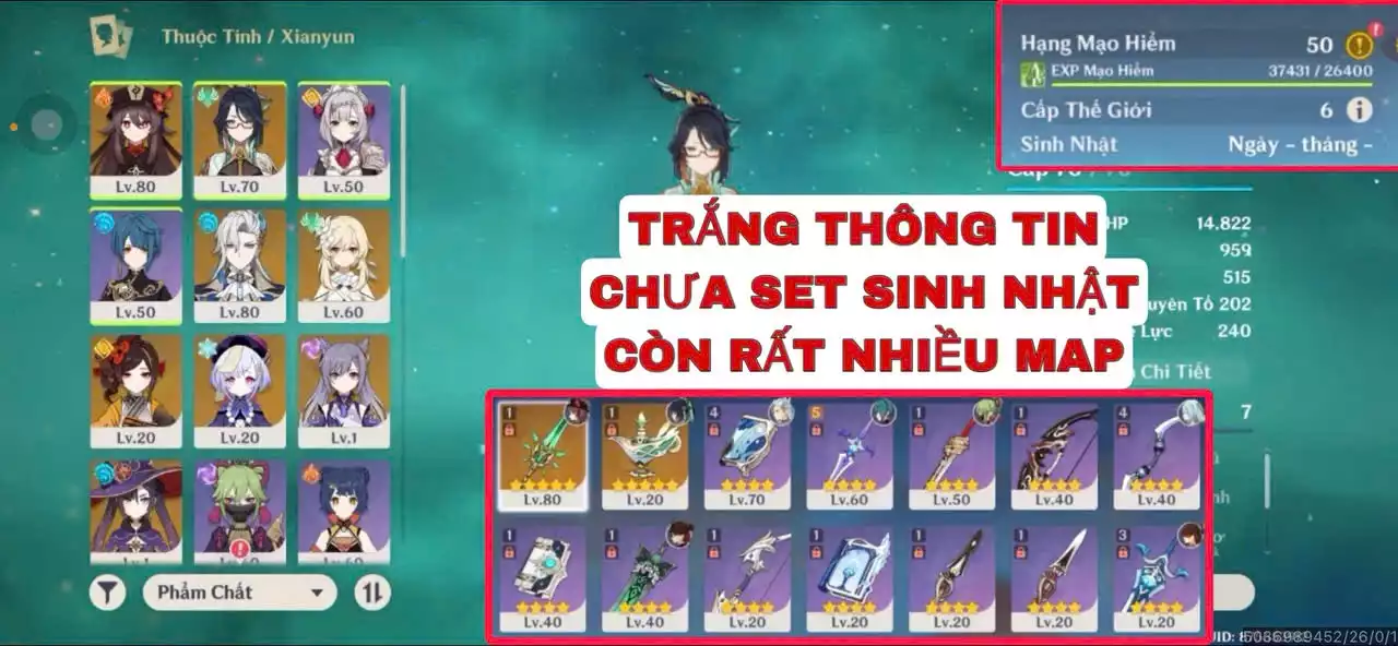 VIP : ( XEM KĨ HÌNH ) ( TRẮNG THÔNG TIN  ) TÀI NGUYÊN + MAP CÒN KHÁ NHIỀU NHÂN VẬT ĐẸP ĐÁNG ĐỂ TRẢI NGHIỆM