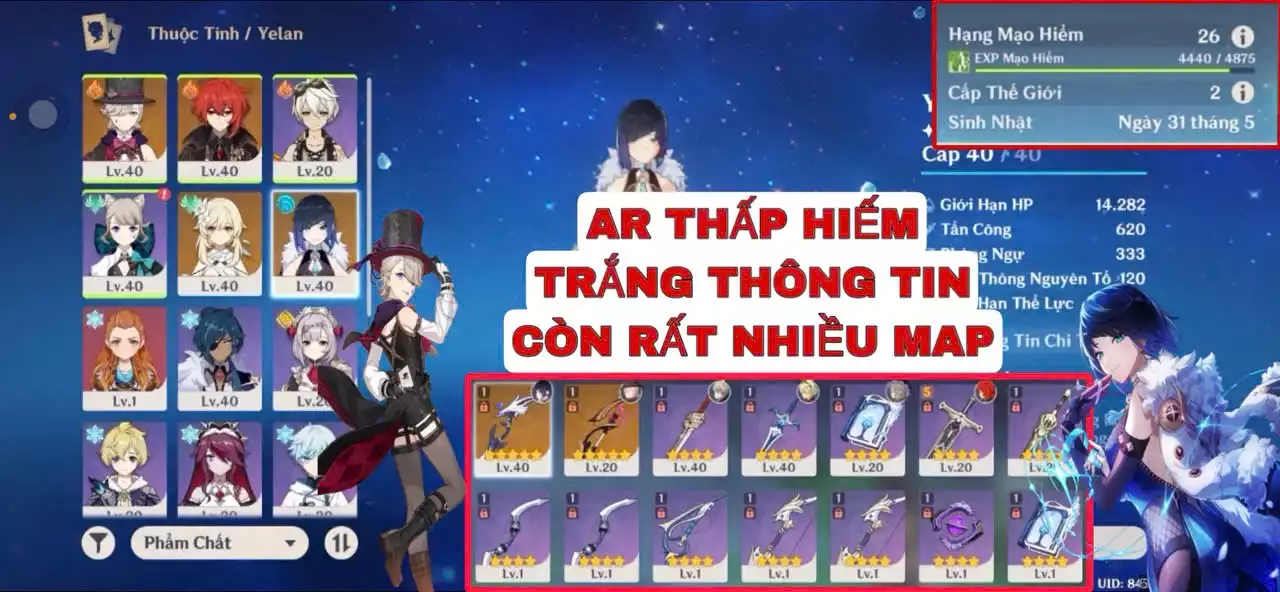 CỰC HIẾM : AR THẤP TRẮNG THÔNG TIN 2 CHAR 2 TRẤN MUA NGAY KẺO HẾT