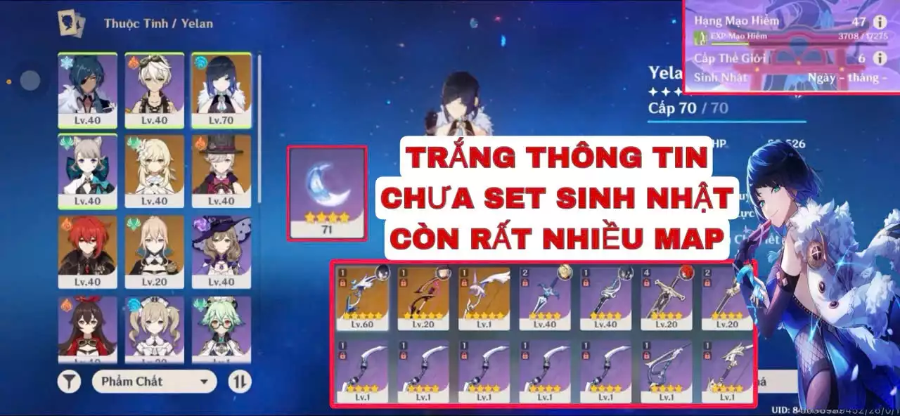 VIP : ( XEM KĨ HÌNH ) ( TRẮNG THÔNG TIN  ) TÀI NGUYÊN + MAP CÒN KHÁ NHIỀU NHÂN VẬT ĐẸP ĐÁNG ĐỂ TRẢI NGHIỆM